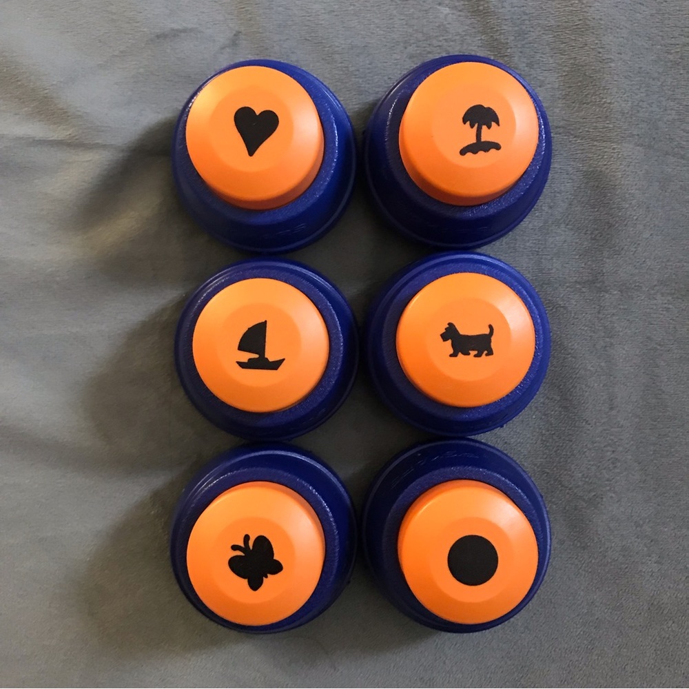 Set of 6 Fiskars mini punch shapers